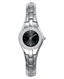 A sophisticated style to dress up any look. This Caravelle by Bulova watch features a mixed metal bracelet and case. Crystal bezel. Black dial with logo and silvertone markers. Quartz movement. Water resistant to 30 meters. Two-year limited warranty. A sophisticated style to dress up any look. This Caravelle by Bulova watch features a mixed metal bracelet and case. Crystal bezel. Black dial with logo and silvertone markers. Quartz movement. Water resistant to 30 meters. Two-year limited warranty.