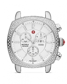 Mix it luxe with this diamond-decked watch face from Michele, crafted of stainless steel and designed for chic customization. Mix it luxe with this diamond-decked watch face from Michele, crafted of stainless steel and designed for chic customization.