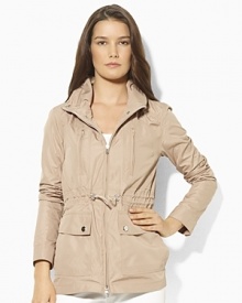 Rendered in sleek microfiber with utility details, the Kaila jacket is a lightweight layering essential. Rendered in sleek microfiber with utility details, the Kaila jacket is a lightweight layering essential.