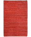 Olé! Spice up your decor with the gorgeously festive style of the Matador rug from St. Croix. Durable leather strips in vibrant pomegranate hues are meticulously hand woven with fine cotton strands, resulting in a beautiful, rustic texture and natural braided pattern that accents even the most eclectic decor.
