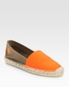 Stretchy, two-tone canvas upper with leather and braided hemp trim. Canvas upperRubber soleImportedOUR FIT MODEL RECOMMENDS ordering true whole size; ½ sizes should order the next whole size up. 