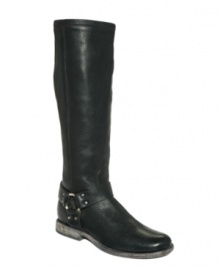 Let's ride. Complete with a wrap-around ankle strap, the Phillip harness boots by Frye define biker-chic while remaining sleek and definitive, fit for any wardrobe. Let's ride. Complete with a wrap-around ankle strap, the Phillip harness boots by Frye define biker-chic while remaining sleek and definitive, fit for any wardrobe.