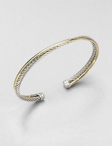 From the Crossover Collection. A smooth band of 18k bonded gold is paired with textured sterling silver. 3mm Made in the USA From the Crossover Collection. A smooth band of 18k bonded gold is paired with textured sterling silver. 3mm Made in the USA