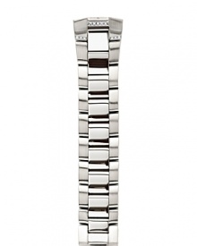 This stainless steel bracelet strap with diamond accents perfectly complements a Philip Stein watch head.