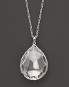 From the Silver collection, large teardrop pendant necklace in clear quartz. Designed by Ippolita.