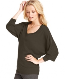 An exposed zipper detail and raw hems up the edge on this RACHEL Rachel Roy top -- a hot fall layering piece! An exposed zipper detail and raw hems up the edge on this RACHEL Rachel Roy top -- a hot fall layering piece!