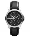 For the man looking for black tie-ready style: a handsome leather watch from AX Armani Exchange.