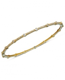 Stack on endless dazzle! This glamorous bangle bracelet from CRISLU is the perfect layering piece with cubic zirconia sparkle (2-1/2 ct. t.w.). Set in 18k gold over sterling silver. Approximate diameter: 2-1/2 inches.