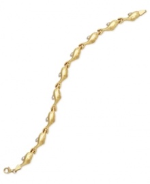 Dive in! This two-tone bracelet from YellOra™ is crafted from pure gold, sterling silver and palladium, and features a whimsical dolphin design for a stylish touch. Approximate length: 7-1/4 inches. Dive in! This two-tone bracelet from YellOra™ is crafted from pure gold, sterling silver and palladium, and features a whimsical dolphin design for a stylish touch. Approximate length: 7-1/4 inches.