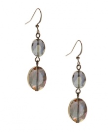 Polish any look with this versatile style. Kenneth Cole New York earrings features a hematite tone mixed metal setting decorated with two faceted green beads. Approximate drop: 1-3/4 inches. Polish any look with this versatile style. Kenneth Cole New York earrings features a hematite tone mixed metal setting decorated with two faceted green beads. Approximate drop: 1-3/4 inches.