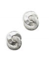 Simple, understated and a bit rustic, these small interlocking circle eternity earrings by Jones New York are crafted from silver-plated mixed metal. Approximate drop: 1/2 inch.