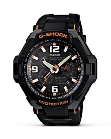 There's value in the shock. G-Shock's oversized watch is designed for maximum performance and style, boasting a bold dial and built-tough attitude. There's value in the shock. G-Shock's oversized watch is designed for maximum performance and style, boasting a bold dial and built-tough attitude.