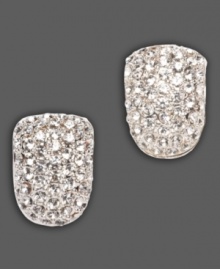 Alluring artistry at an attractive price. Dress up with these lovely Monet earrings, featuring pave glass crystal set in silver tone mixed metal. Clip on back. Approximate drop: 1/2 inch. Alluring artistry at an attractive price. Dress up with these lovely Monet earrings, featuring pave glass crystal set in silver tone mixed metal. Clip on back. Approximate drop: 1/2 inch.