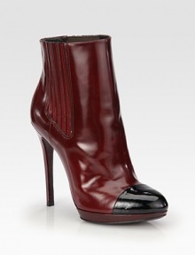 A lustrous patent cap toe adds polish to this elevated leather silhouette. Self-covered heel, 4¾ (120mm)Covered platform, ½ (15mm)Compares to a 4¼ heel (110mm)Leather upper with a patent leather cap toe and side elastic panelsLeather lining and solePadded insoleImported A lustrous patent cap toe adds polish to this elevated leather silhouette. Self-covered heel, 4¾ (120mm)Covered platform, ½ (15mm)Compares to a 4¼ heel (110mm)Leather upper with a patent leather cap toe and side elastic panelsLeather lining and solePadded insoleImported