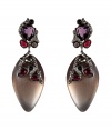 Finish your look on an ultra glam note with Alexis Bittars richly hued crystal cluster drop earrings - Tonal silver, lilac and cranberry crystals with sepia-toned stone - Wear with everything from pullovers and jeans to cocktail dresses and statement heels