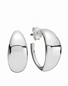 These sterling silver hoops in a modern shape go from everyday to elegant with ease. Earrings by PANDORA. These sterling silver hoops in a modern shape go from everyday to elegant with ease. Earrings by PANDORA.