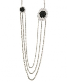The new formal. This strand necklace from 2028, crafted from silver-tone mixed metal, proves to be quite stunning with glass crystals and jet-colored flower details adding an elegant touch. Approximate length: 36 inches. The new formal. This strand necklace from 2028, crafted from silver-tone mixed metal, proves to be quite stunning with glass crystals and jet-colored flower details adding an elegant touch. Approximate length: 36 inches.