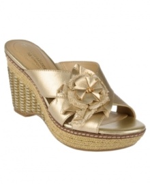 Naturalizer glamorizes comfort with the sassy Lila. On a woven wedge and topped off with a bow, these sandals are a treat to slip on. Naturalizer glamorizes comfort with the sassy Lila. On a woven wedge and topped off with a bow, these sandals are a treat to slip on.