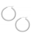 A must-have accessory for every collection. Giani Bernini's sterling silver hoop earrings feature a unique twisted design. Approximate diameter: 1-1/8 inches.