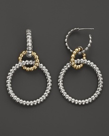 John Hardy Bedeg 18K Gold and Sterling Silver Circle Hoop Drop Earrings John Hardy Bedeg 18K Gold and Sterling Silver Circle Hoop Drop Earrings