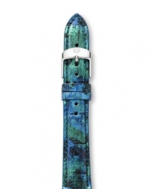 Give your wrist an artful dose of exotic-chic with Michele's alligator leather watch strap. Give your wrist an artful dose of exotic-chic with Michele's alligator leather watch strap.