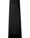 Whether youre hitting the red carpet or a black tie benefit, this ultra-luxe cape back gown from Elie Saab is guaranteed to make a stylish statement - V-neck with gathered faux-wrap detailing, sleeveless, metallic-detailed waist belt, full maxi-length skirt, dramatic sheer cape back - Softly tailored fit - Pair with sky-high platform pumps and a jewel-encrusted clutch