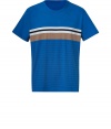 Maximize your casual style with this retro stripe tee from PS Paul Smith - Crew neck, short sleeves, stripe print - Style with straight leg jeans, a blazer, and trainers