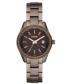 Get your just desserts with this dark stainless steel Stella collection timepiece from Fossil. Get your just desserts with this dark stainless steel Stella collection timepiece from Fossil.