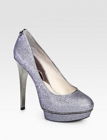 Quintessential party-ready glitter pumps with a sky-high lacquered heel and metallic leather trim. Lacquered heel, 5¼ (130mm)Glitter-coated platform, 1 (25mm)Compares to a 4¼ heel (110mm)Glitter-coated leather upper with metallic leather trimLeather liningRubber solePadded insoleImported Quintessential party-ready glitter pumps with a sky-high lacquered heel and metallic leather trim. Lacquered heel, 5¼ (130mm)Glitter-coated platform, 1 (25mm)Compares to a 4¼ heel (110mm)Glitter-coated leather upper with metallic leather trimLeather liningRubber solePadded insoleImported