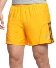 Step up the pace with adidas running shorts featuring Climalite technology for comfort. Step up the pace with adidas running shorts featuring Climalite technology for comfort.