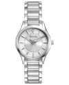 A cleanly designed women's watch built with sleek steel, by Bulova.