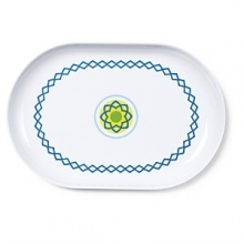 Serve your favorite delectable delights on this colorful platter, made from durable melamine for outdoor table settings and decorated with a tonal decal pattern. Serve your favorite delectable delights on this colorful platter, made from durable melamine for outdoor table settings and decorated with a tonal decal pattern.
