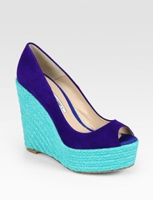 Suede and a textured espadrille platform update this trendy wedge colorblock style. Hemp wedge, 5 (125mm)Hemp platform, 1½ (40mm)Compares to a 3½ heel (90mm)Suede upperLeather lining and solePadded insoleMade in SpainOUR FIT MODEL RECOMMENDS ordering one half size up as this style runs small. Suede and a textured espadrille platform update this trendy wedge colorblock style. Hemp wedge, 5 (125mm)Hemp platform, 1½ (40mm)Compares to a 3½ heel (90mm)Suede upperLeather lining and solePadded insoleMade in SpainOUR FIT MODEL RECOMMENDS ordering one half size up as this style runs small.