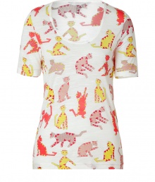 Inject a punch of playful patterning into Downtown-cool looks with Marc by Marc Jacobs kitty print tee - Scoop neckline, short sleeves - Form-fitting - Wear with favorite skinnies and flats or a contrast print skirt and studded sandals Inject a punch of playful patterning into Downtown-cool looks with Marc by Marc Jacobs kitty print tee - Scoop neckline, short sleeves - Form-fitting - Wear with favorite skinnies and flats or a contrast print skirt and studded sandals