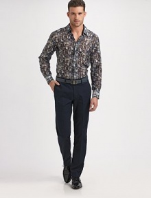 EXCLUSIVELY AT SAKS. A slim and modern fit in a semi-sheer cotton/silk knit with a unique geometric print. Buttonfront72% cotton/28% silkDry cleanImported EXCLUSIVELY AT SAKS. A slim and modern fit in a semi-sheer cotton/silk knit with a unique geometric print. Buttonfront72% cotton/28% silkDry cleanImported