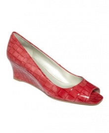 A great shoe for an even greater girl. Bandolino's Great Gal wedge pumps feature a croc print that adds an exotic look to your outfit. A great shoe for an even greater girl. Bandolino's Great Gal wedge pumps feature a croc print that adds an exotic look to your outfit.