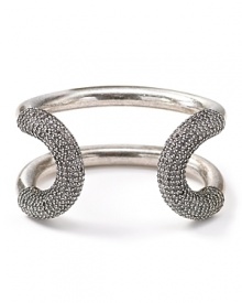 Show your cuff love with this silver oxide style from Giles & Brother, accented by black rhinestones. It ensures you always have something striking up your sleeve. Show your cuff love with this silver oxide style from Giles & Brother, accented by black rhinestones. It ensures you always have something striking up your sleeve.