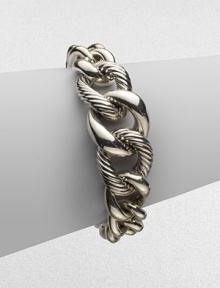 From the Chain Collection. Sterling silver in alternating smooth and twisted cable links.Sterling silver Length, about 7¼ Spring link clasp closure Imported From the Chain Collection. Sterling silver in alternating smooth and twisted cable links.Sterling silver Length, about 7¼ Spring link clasp closure Imported