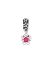 A red cubic zirocnia adds vivid sparkle to the flower-themed dangle charm. Donatella is a playful collection of charm bracelets and necklaces that can be personalized to suit your style! Available exclusively at Macy's. A red cubic zirocnia adds vivid sparkle to the flower-themed dangle charm. Donatella is a playful collection of charm bracelets and necklaces that can be personalized to suit your style! Available exclusively at Macy's.
