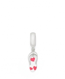 Three pink enamel hearts make the sterling silver flip-flop dangle charm even more fun. Donatella is a playful collection of charm bracelets and necklaces that can be personalized to suit your style! Available exclusively at Macy's. Three pink enamel hearts make the sterling silver flip-flop dangle charm even more fun. Donatella is a playful collection of charm bracelets and necklaces that can be personalized to suit your style! Available exclusively at Macy's.