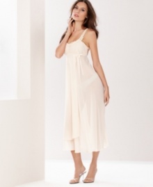 Flora Nikrooz's Bellini gown is sexy and sheer with a stylish tiered ruffle hem. Flora Nikrooz's Bellini gown is sexy and sheer with a stylish tiered ruffle hem.