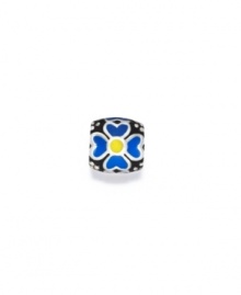 Vibrant blue and yellow enamel flowers make this a fun bead, in sterling silver. Donatella is a playful collection of charm bracelets and necklaces that can be personalized to suit your style! Available exclusively at Macy's. Vibrant blue and yellow enamel flowers make this a fun bead, in sterling silver. Donatella is a playful collection of charm bracelets and necklaces that can be personalized to suit your style! Available exclusively at Macy's.