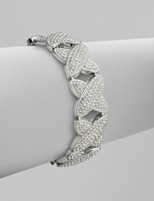 EXCLUSIVELY AT SAKS. A sparkling style with X-links in a wide design. CrystalsRhodium plated brassLength, about 7¼Width, about ¾Box and tongue closureImported EXCLUSIVELY AT SAKS. A sparkling style with X-links in a wide design. CrystalsRhodium plated brassLength, about 7¼Width, about ¾Box and tongue closureImported