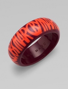 A super chic style in glossy resin and contrast font. ResinDiameter, about 2¼Slip-on styleImported A super chic style in glossy resin and contrast font. ResinDiameter, about 2¼Slip-on styleImported