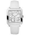 Let your GUESS love shine with this flirty watch immersed with sparkly crystal accents.
