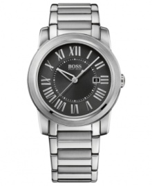 Take on a sophisticated look with this handsome Hugo Boss watch. Take on a sophisticated look with this handsome Hugo Boss watch.