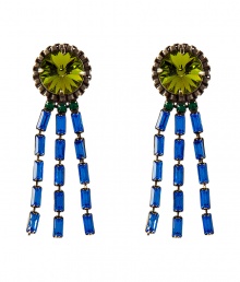 Bring heightened style to your day or night look with these ultra-chic earrings from New York City-based accessory label Dannijo - Drop style, made of stylishly distressed oxidized brass with multicolor Swarovski crystal embellishment - Wear with a classic cocktail dress or an on-trend off-duty ensemble Bring heightened style to your day or night look with these ultra-chic earrings from New York City-based accessory label Dannijo - Drop style, made of stylishly distressed oxidized brass with multicolor Swarovski crystal embellishment - Wear with a classic cocktail dress or an on-trend off-duty ensemble