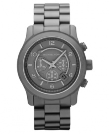 A precise marvel covered in gunmetal tones from Michael Kors' Runway watch collection.