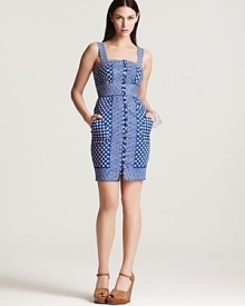 A tailored Plenty by Tracy Reese dress proves having the blues is a good thing, flaunting a playful dot print and ornamental buttons in summer's favorite hue. The stretch cotton style promises a perfect fit every time you wear it, so work the look all season long with charming confidence. A tailored Plenty by Tracy Reese dress proves having the blues is a good thing, flaunting a playful dot print and ornamental buttons in summer's favorite hue. The stretch cotton style promises a perfect fit every time you wear it, so work the look all season long with charming confidence.