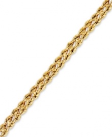 Twist and shine. YellOra™'s chic braided bracelet features interlocking links made from a combination of pure gold, sterling silver and palladium. Approximate length: 7-1/4 inches. Twist and shine. YellOra™'s chic braided bracelet features interlocking links made from a combination of pure gold, sterling silver and palladium. Approximate length: 7-1/4 inches.